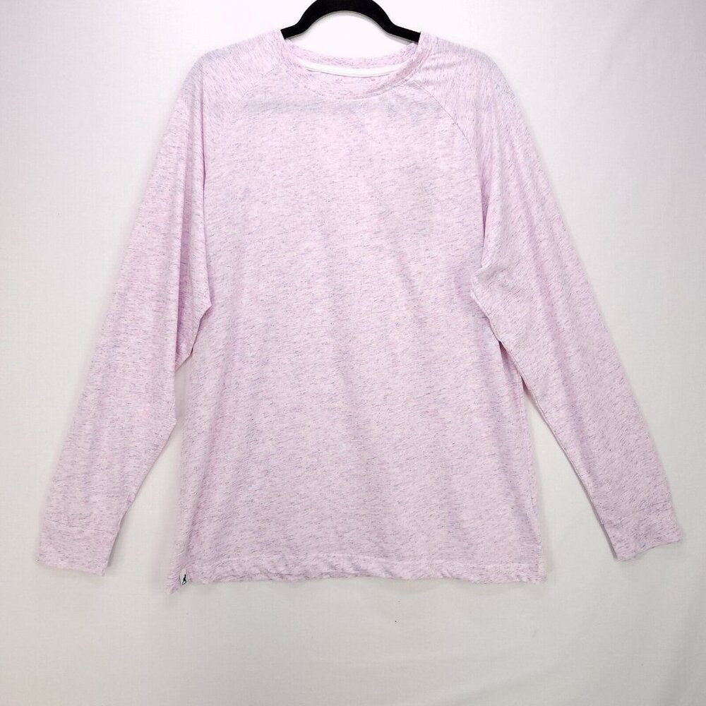 Kangol Raindrop Mens Long Sleeve Tshirt Size Large Pink Heather Crewneck Stretch